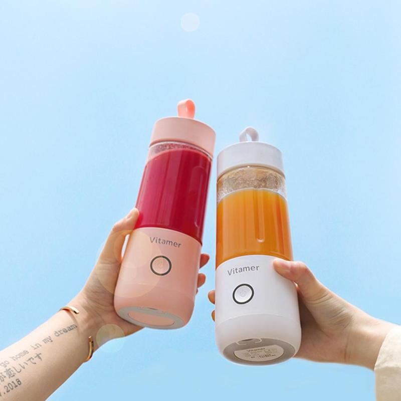 Mixeur à jus électrique portable de 350 ml, rechargeable par USB, pour smoothies et slushies, bouteille de mixeur à jus, gadgets de cuisine avec chargement USB.