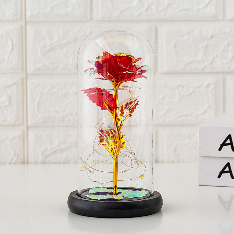 Couvercle en verre de fleur préservée Couvercle en verre de fleur de rose Cadeaux cadeaux