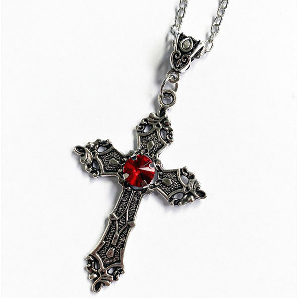 Collier pendentif croix diamant bijoux charme punk cadeau mode