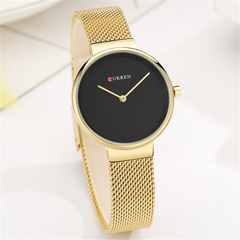 Montre à quartz nouvelle mode pour femmes avec bracelet en maille, montre de poche décontractée pour les affaires.