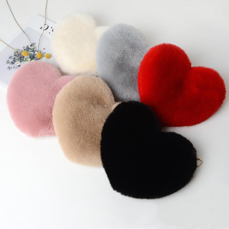 Sacs d'amour pour femmes, sacs à bandoulière en peluche avec chaîne, sac de fête pour la Saint-Valentin.