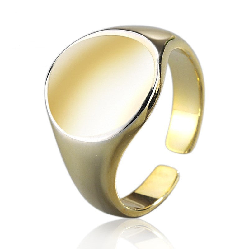 Bague ovale lisse, bague d'ambiance, bague index, mode