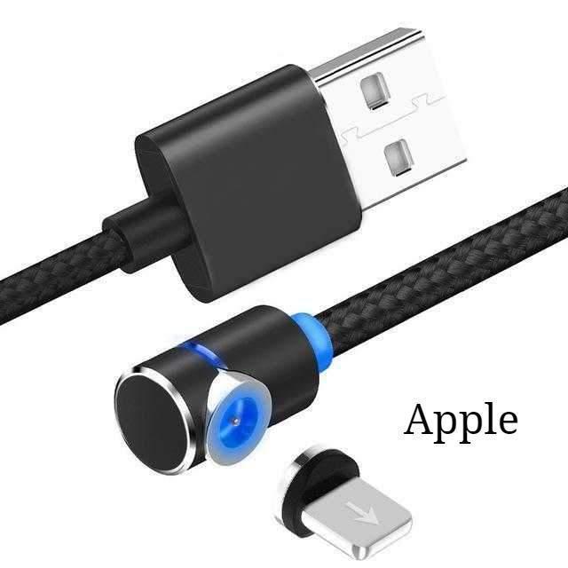 Câble de chargement magnétique LED avec aimant, câble USB et USB Type-C.