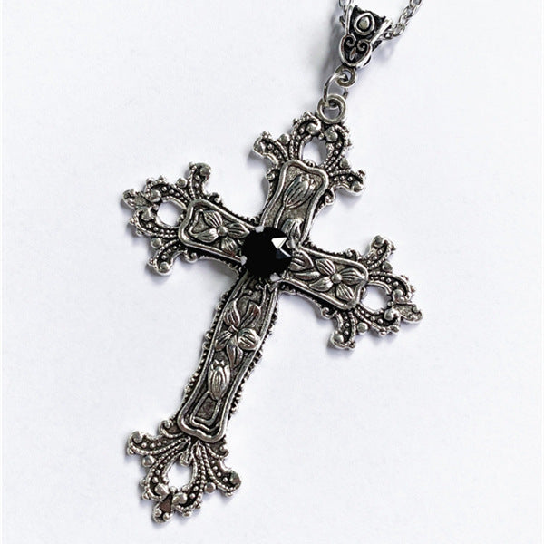 Collier pendentif croix diamant bijoux charme punk cadeau mode