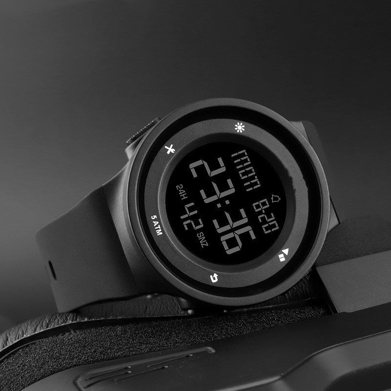 Montre électronique pour couple avec bracelet en silicone pour sports en plein air