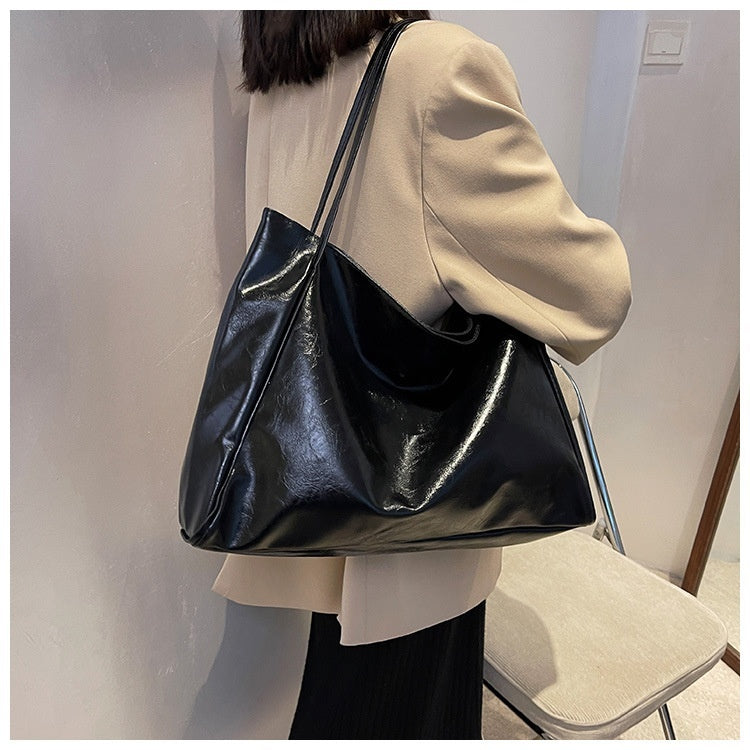 Sac fourre-tout vintage pour femme, sac à bandoulière en cuir de grande capacité, style sportif et décontracté, style Harajuku, simple