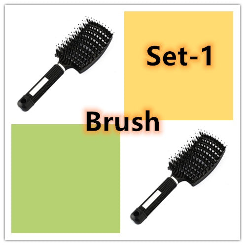 Brosse à cheveux Anti Klit Brushy Haarborstel pour femmes, brosse démêlante, poils en nylon, massage du cuir chevelu, brosse à teaser.