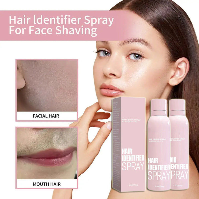 Hair identifier spray for facial shaving, dermaplaner moisturizing spray for skin care when shaving facial.