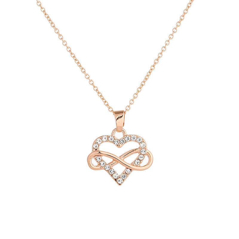 Collier d'amour illimité pour femmes, cadeau de Saint-Valentin, s'accorde avec tout, chaîne de clavicule de haute qualité, ne peut pas être tombé.