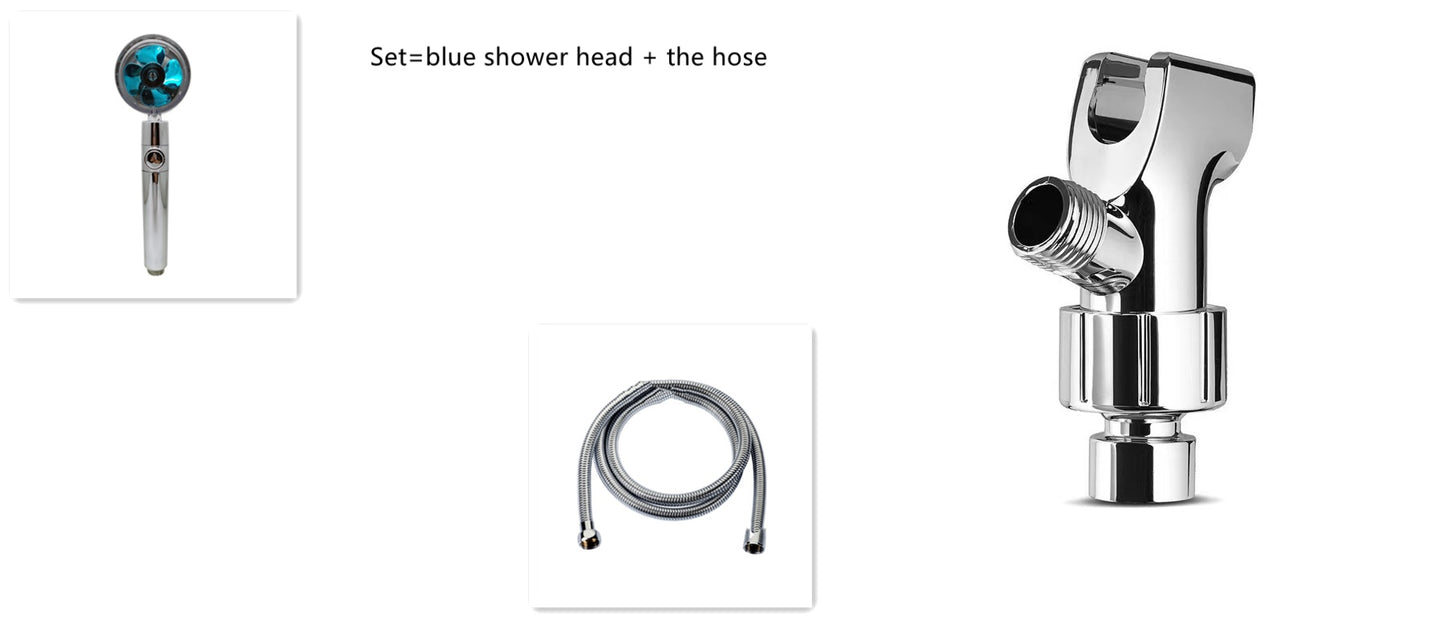 Pommeau de douche à économie d'eau, rotation à 360 degrés avec petit ventilateur, buse de pulvérisation haute pression ABS, accessoires de salle de bain.