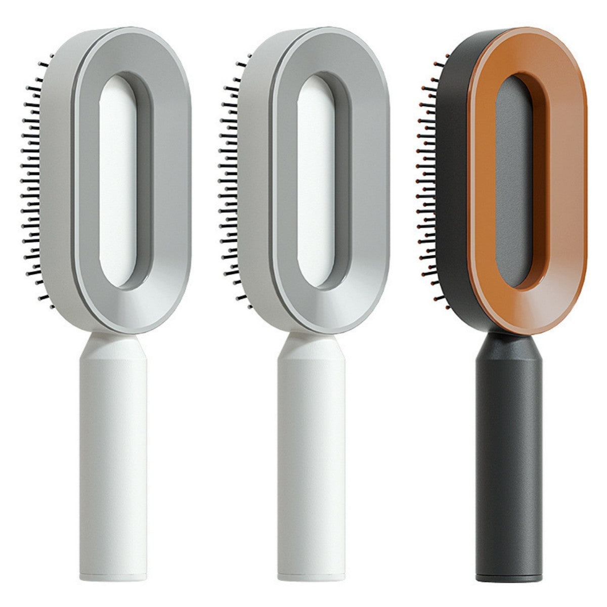 Brosse à cheveux auto-nettoyante pour femmes, brosse de massage du cuir chevelu avec airbag anti-perte de cheveux et nettoyage à une touche, brosse anti-statique.