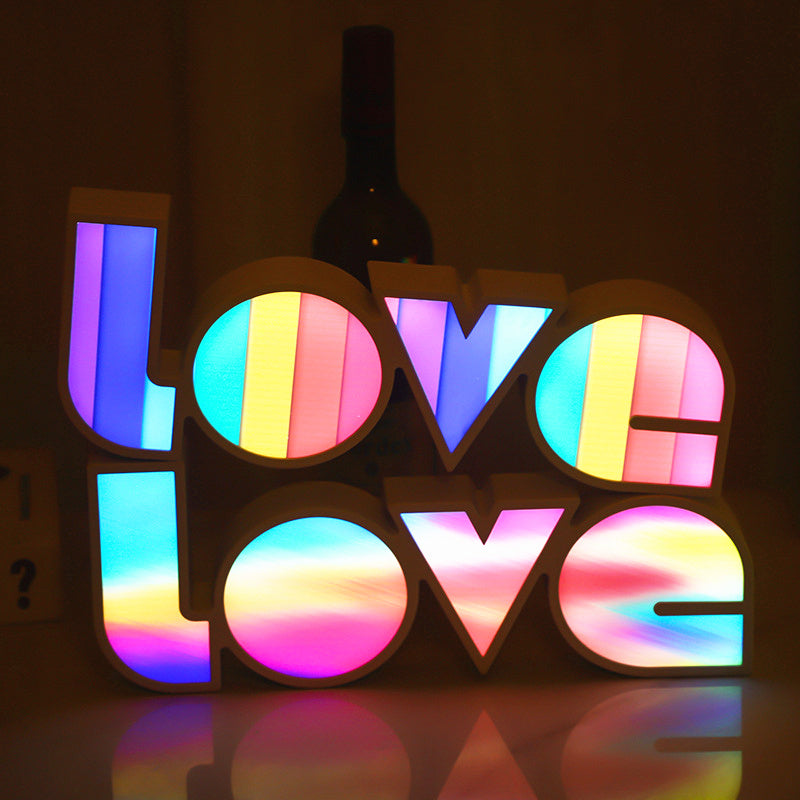 Décoration de la Saint-Valentin Lumière LED LOVE Cadeau de la Saint-Valentin pour petite amie Anniversaire Décoration de mariage Fête Décoration romantique de mariage