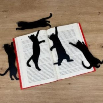 Lot de 5 marque-pages en métal en forme de chat