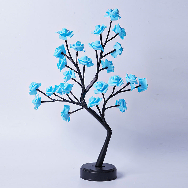 Lampe de table fleur arbre rose lampes fées bureau lumières de nuit fonctionnant sur USB cadeaux pour mariage Saint-Valentin Noël décoration