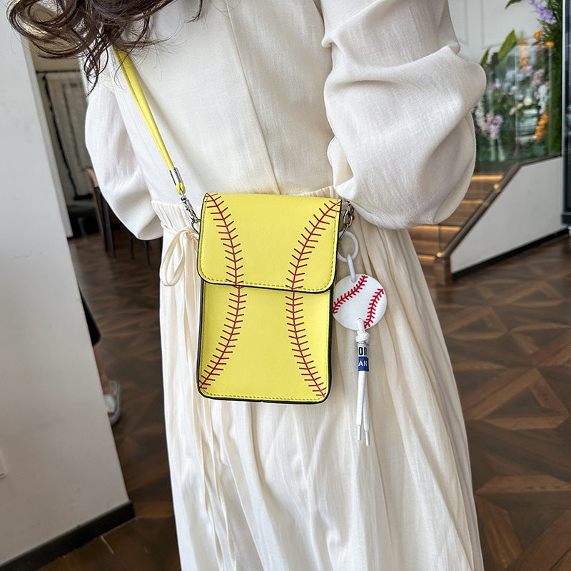 Sac à bandoulière de baseball pour femme, petit sac carré transparent