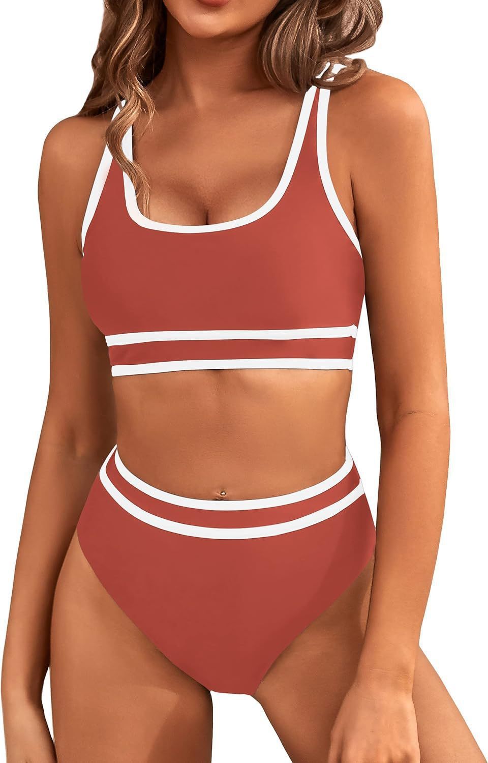 Bikini ajusté de couleurs solides en bikini pour les femmes