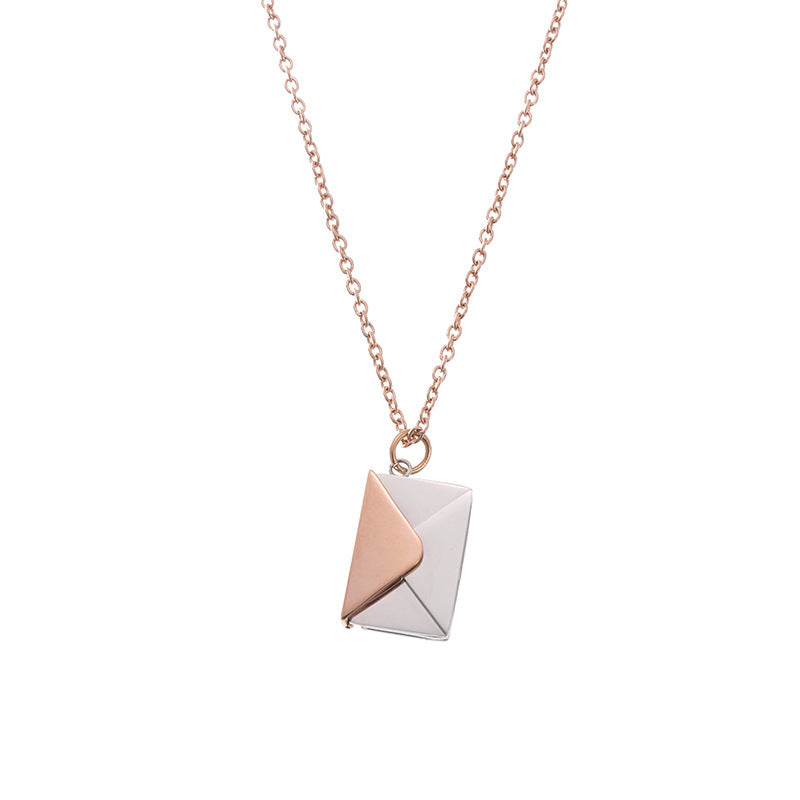 Collier avec lettre d'amour enveloppante tout-en-un, chaîne de clavicule simple