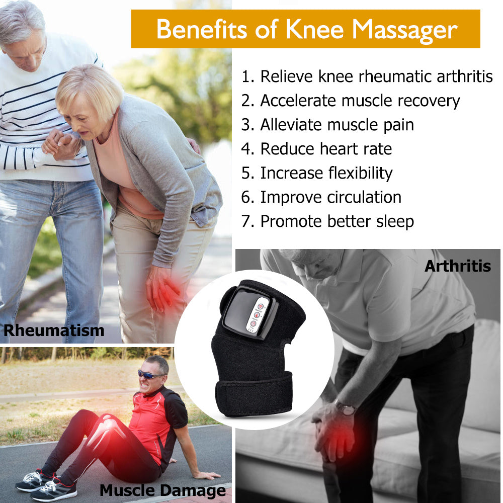 Electric Infrared Heating Knee Massager Wrap with Elbow Joint Support Vibration Therapy Physiotherapy Device for Pain Relief.