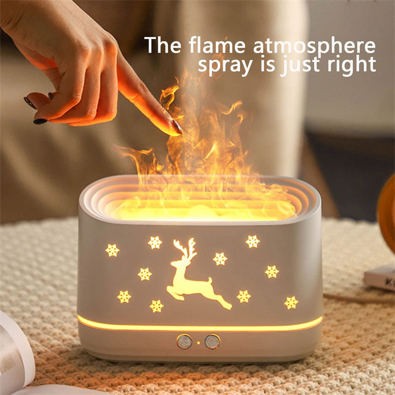 Diffuseur d'humidificateur Elk Flame silencieux, lampe d'atmosphère pour la maison, décorations de Noël pour la maison.