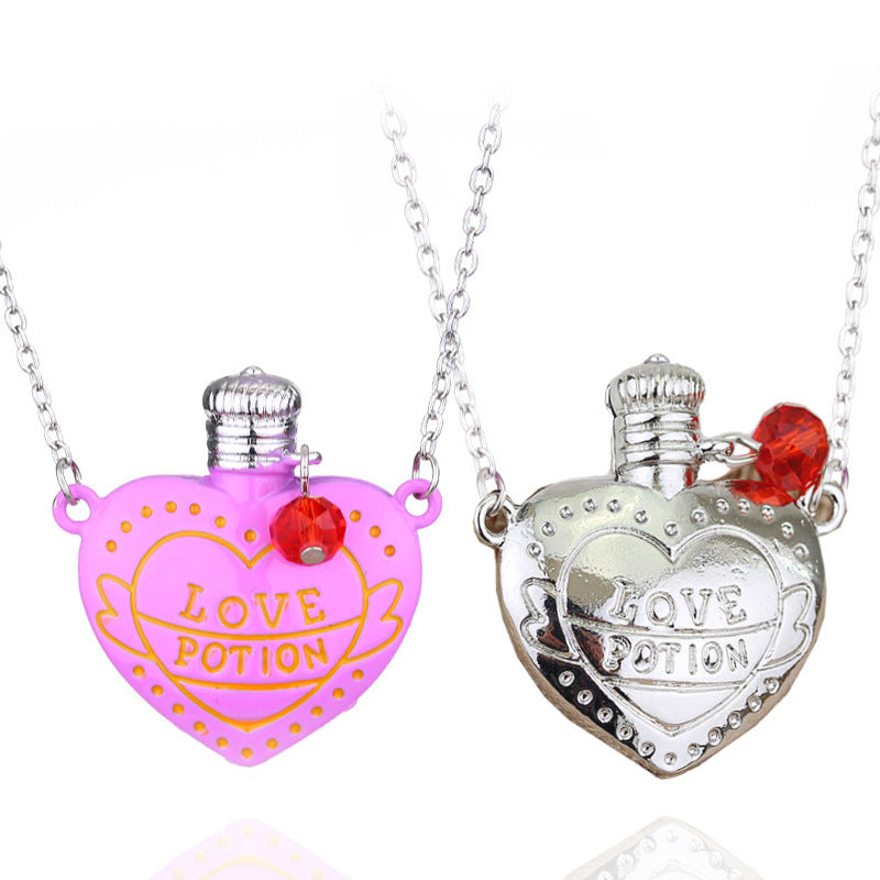 Collier tendance avec pendentif en forme de bouteille de pilules d'amour et de poison d'amour, cadeau de Saint-Valentin