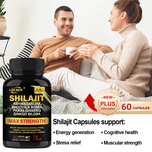 Gélules Shilajit Ashwagandha Complément alimentaire extra fort 60 gélules