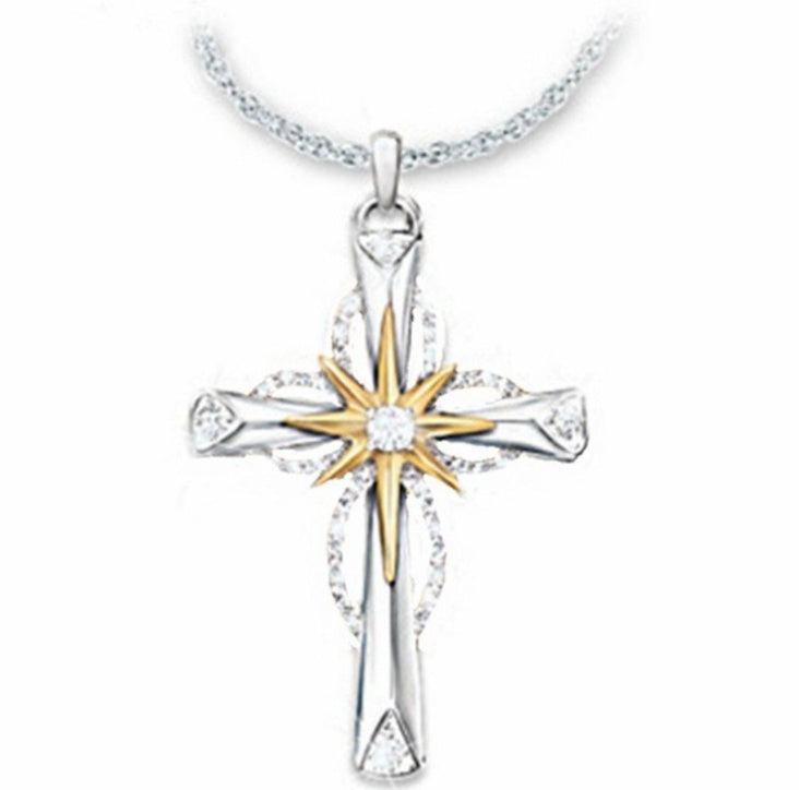 Pendentif en alliage en forme de croix étoilée octogonale