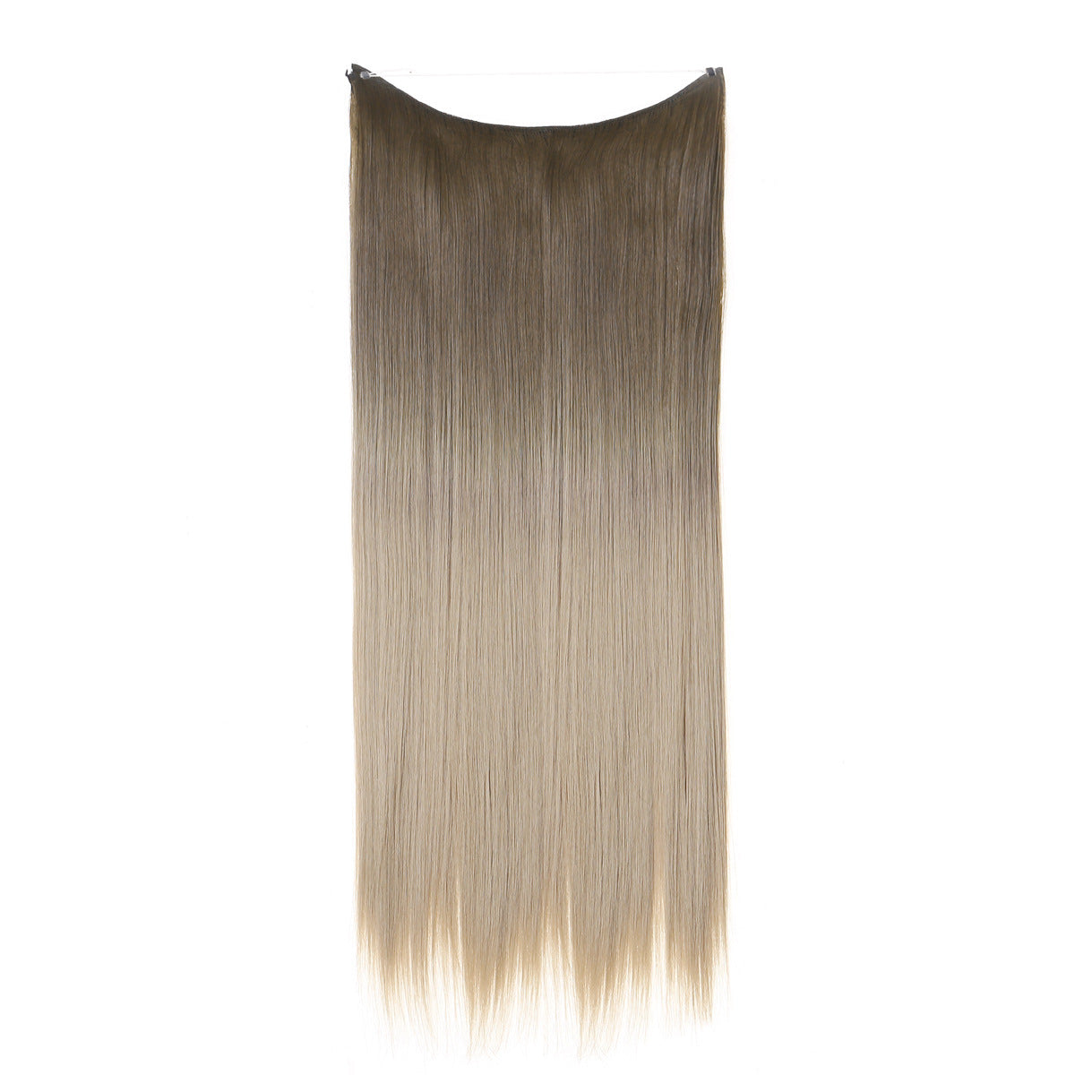 Extension de cheveux invisible lisse multicolore dégradée réglable en une seule pièce pour femme