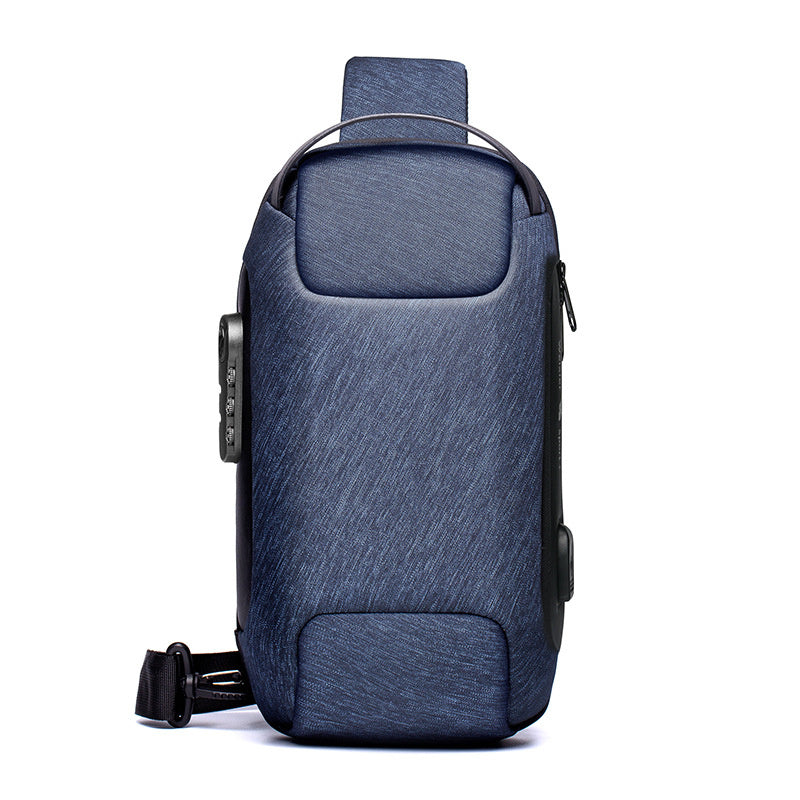 Sac à bandoulière étanche USB antivol pour homme, sac à bandoulière Oxford multifonction pour court voyage