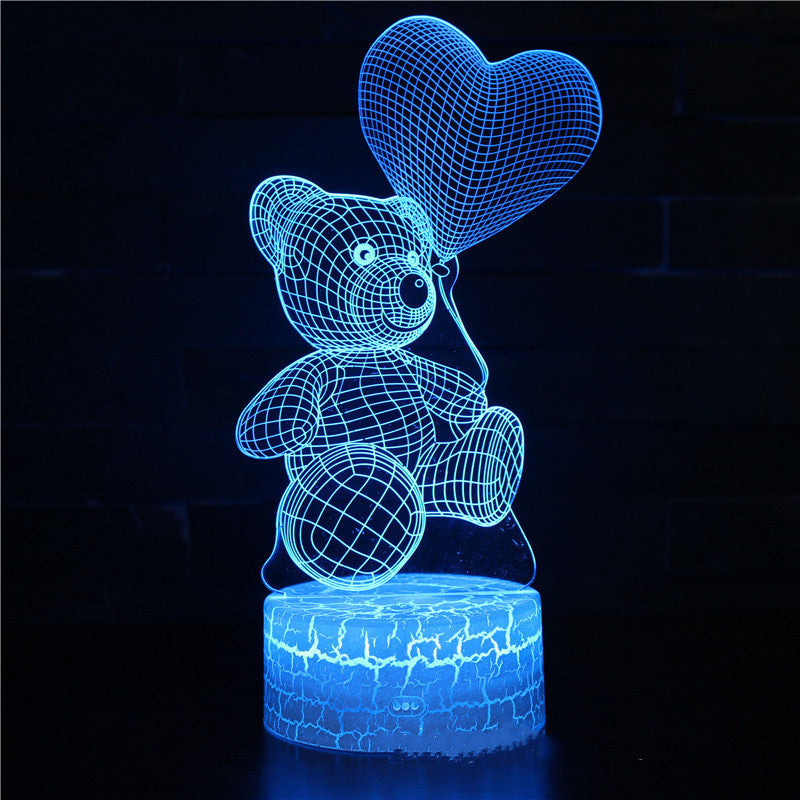 Lampe 3D en acrylique avec USB, lumières LED de nuit, enseigne néon, décorations de Noël pour la maison, la chambre, décorations d'anniversaire, cadeaux pour la Saint-Valentin.