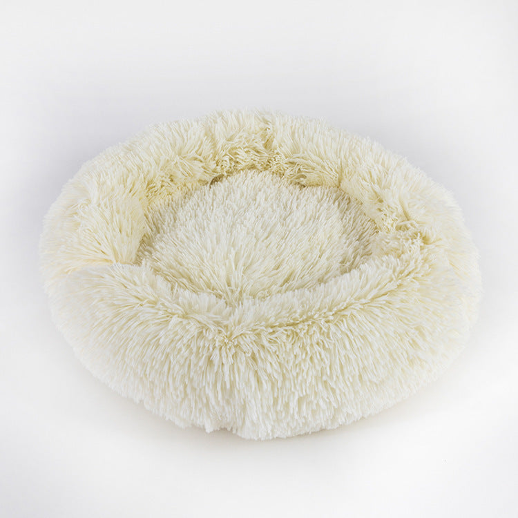 Tapis d'hiver chaud pour chien en peluche et rond