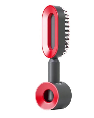 Brosse à cheveux auto-nettoyante pour femmes, brosse de massage du cuir chevelu avec airbag anti-perte de cheveux et nettoyage à une touche, brosse anti-statique.