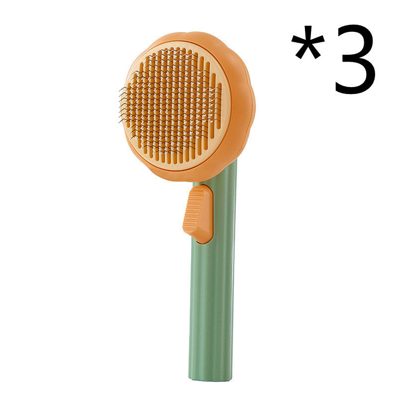 Nouvelle brosse pour chat à poils, vente chaude, peigne en acier inoxydable à main, auto-nettoyant, boucleur pour l'élimination des poils.