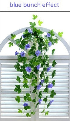 Plante artificielle Morning Glory en rotin pour décoration murale