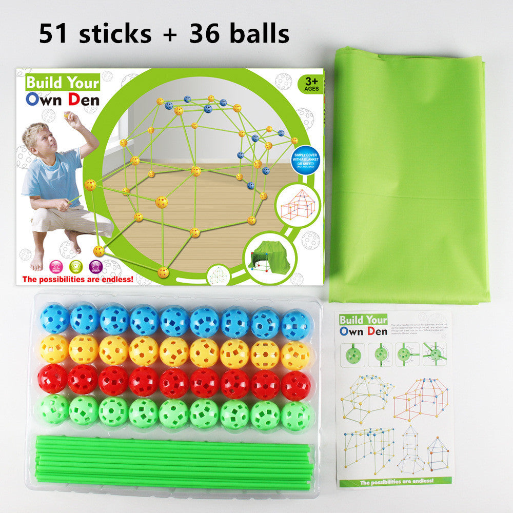 Kit de construction de tente en perles DIY pour enfants, blocs de construction de tente, tente de combat.