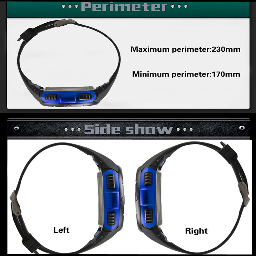 Montre électronique pour hommes, noire négative, grand écran, montre de sport.