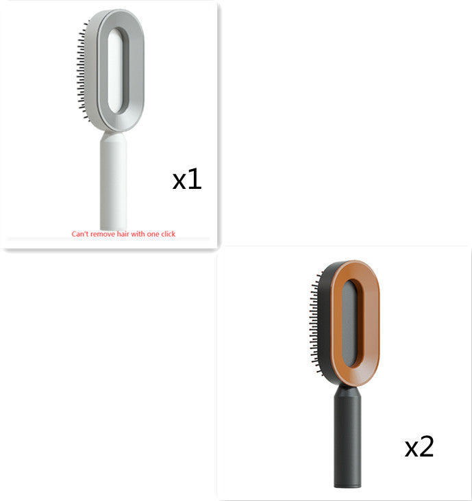 Brosse à cheveux auto-nettoyante pour femmes, brosse de massage du cuir chevelu avec airbag anti-perte de cheveux et nettoyage à une touche, brosse anti-statique.