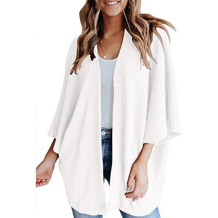 Cardigan gaufré à manches chauve-souris pour femme Gerson