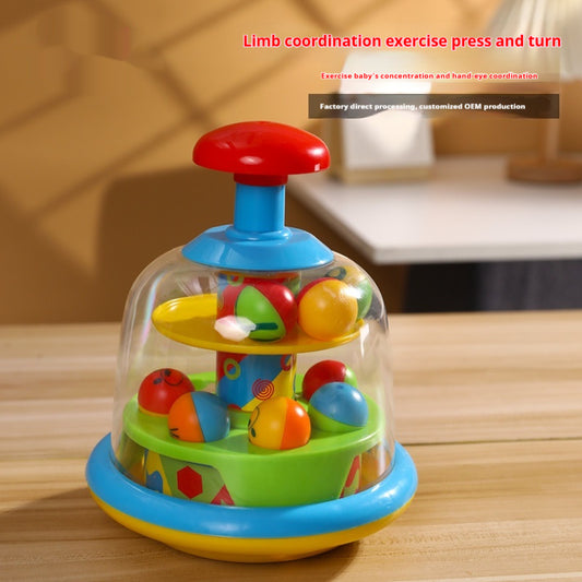 Jouets éducatifs éclairants pour nourrissons : balle tournante et sautante.