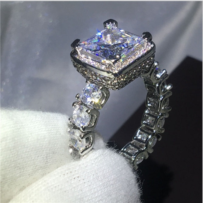 Bague en zircon pour femme, bijou de fiançailles, de mariage, à la mode européenne et américaine