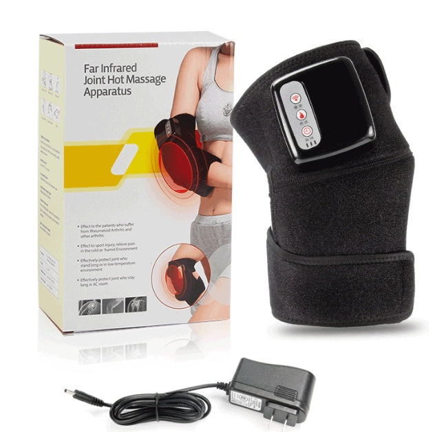 Enveloppe de massageur de genou à chauffage infrarouge électrique avec support pour articulation du coude, thérapie par vibration, appareil de physiothérapie pour soulagement de la douleur.