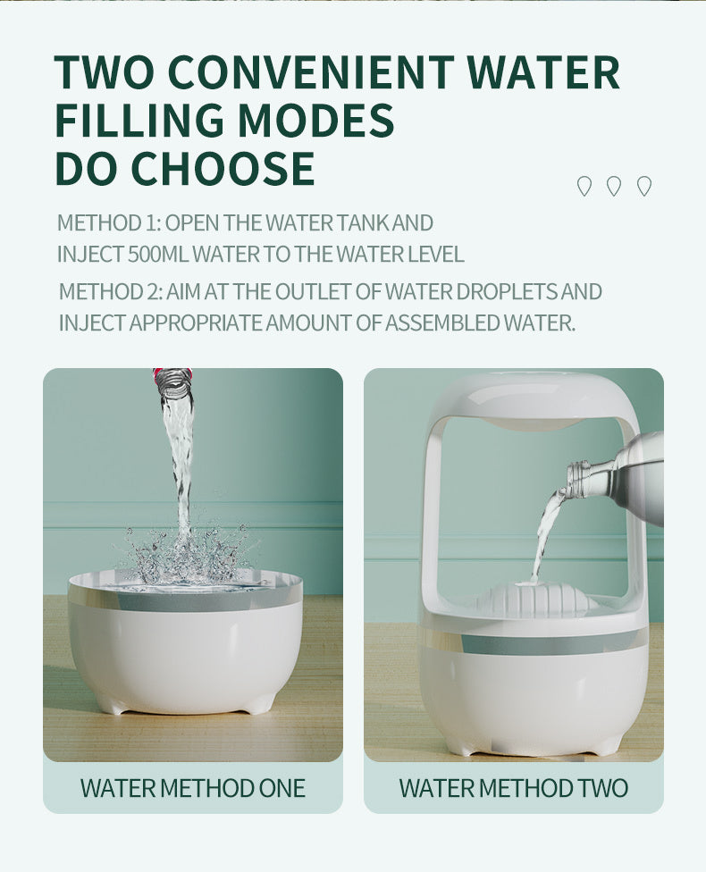 Humidificateur anti-gravité à goutte d'eau, machine d'aromathérapie à retour arrière, grande capacité, silencieuse, brouillard épais, pulvérisateur domestique pour bureau et chambre.