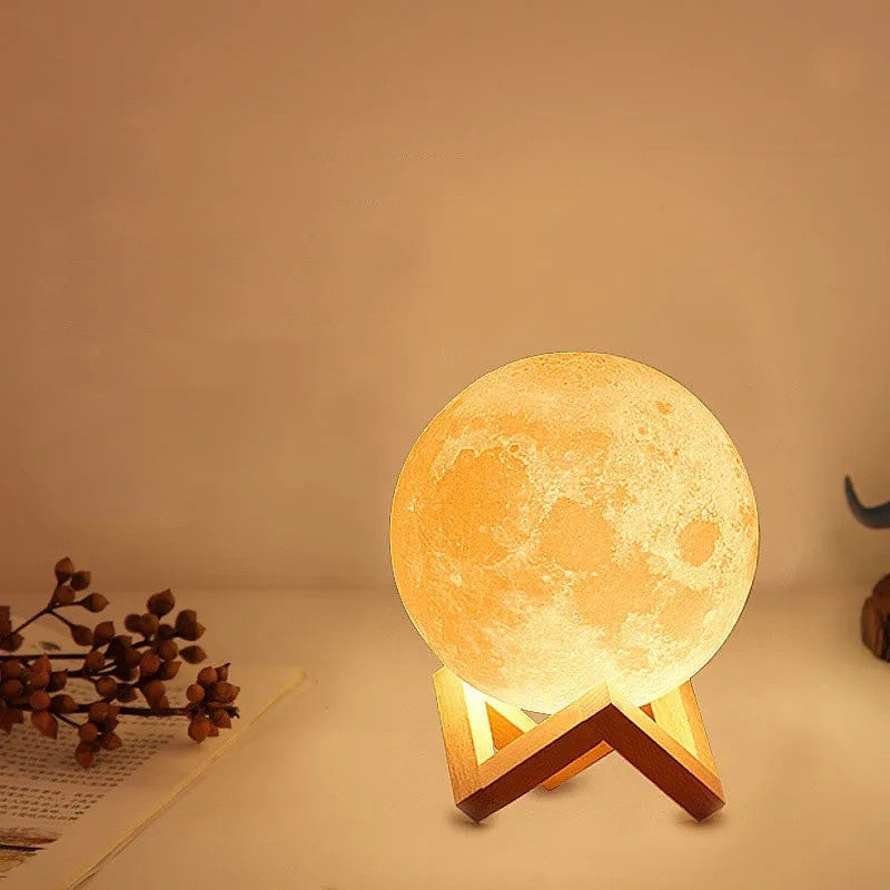 Lampe de table de nuit en forme de lune avec impression 3D, cadeau de Saint-Valentin chinois