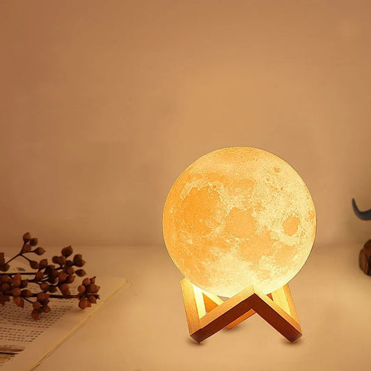 Lampe de table de nuit en forme de lune avec impression 3D, cadeau de Saint-Valentin chinois