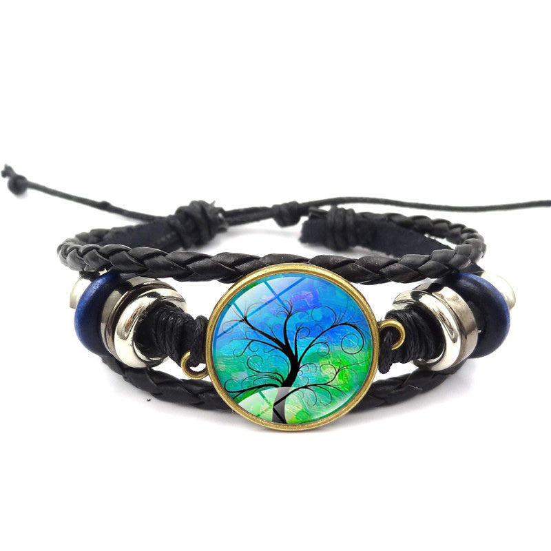 Bracelet Arbre de Vie Bijoux Faits Main Bracelets Tressés Multicouches