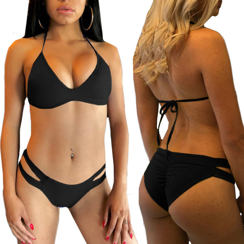 Nouveau Style Bikini Fille Européen Et Américain Sexy Trois Points Sexy Lingerie Ensemble Costume Deux Pièces