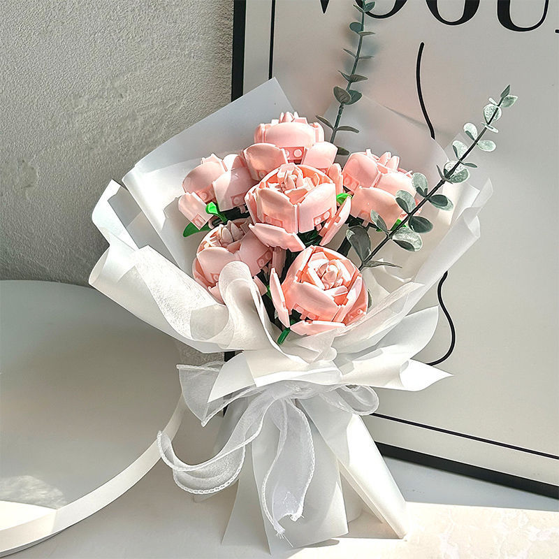 Blocs de construction Bouquet de roses Pot de fleurs