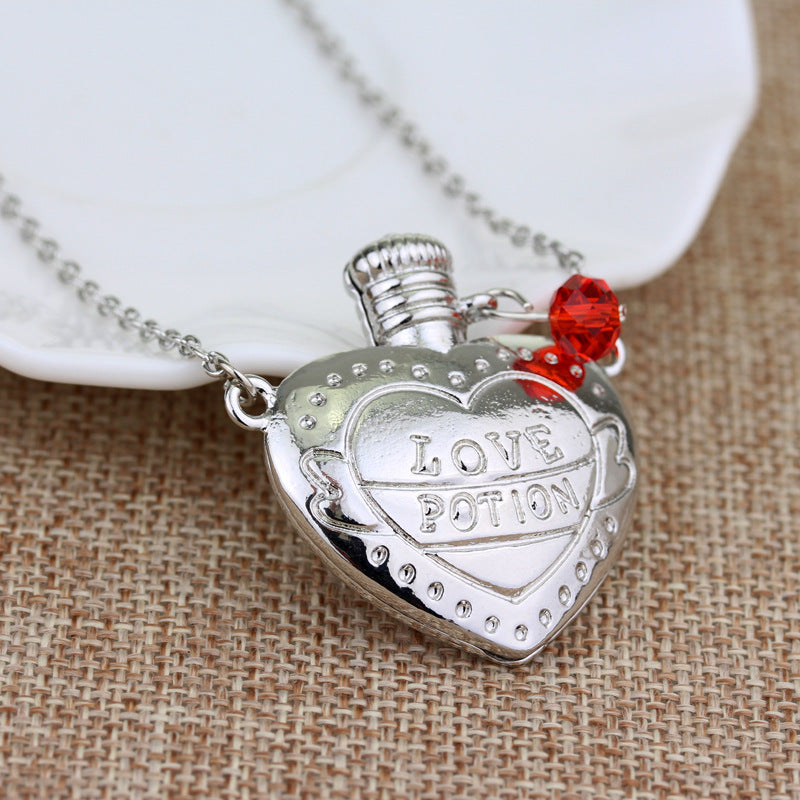 Collier tendance avec pendentif en forme de bouteille de pilules d'amour et de poison d'amour, cadeau de Saint-Valentin