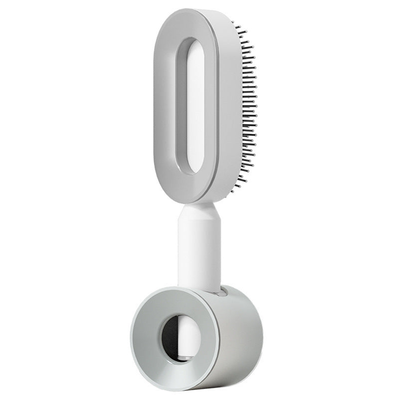 Brosse à cheveux auto-nettoyante pour femmes, brosse de massage du cuir chevelu avec airbag anti-perte de cheveux et nettoyage à une touche, brosse anti-statique.