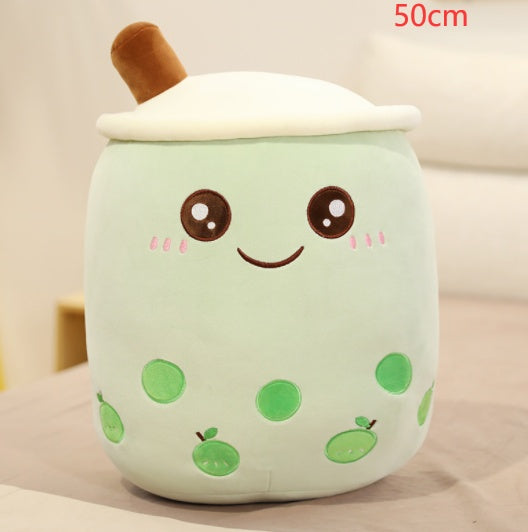 Jouet en peluche de tasse de thé au lait à la fraise, boisson en peluche douce, coussin de thé à bulles, cadeau pour enfants.