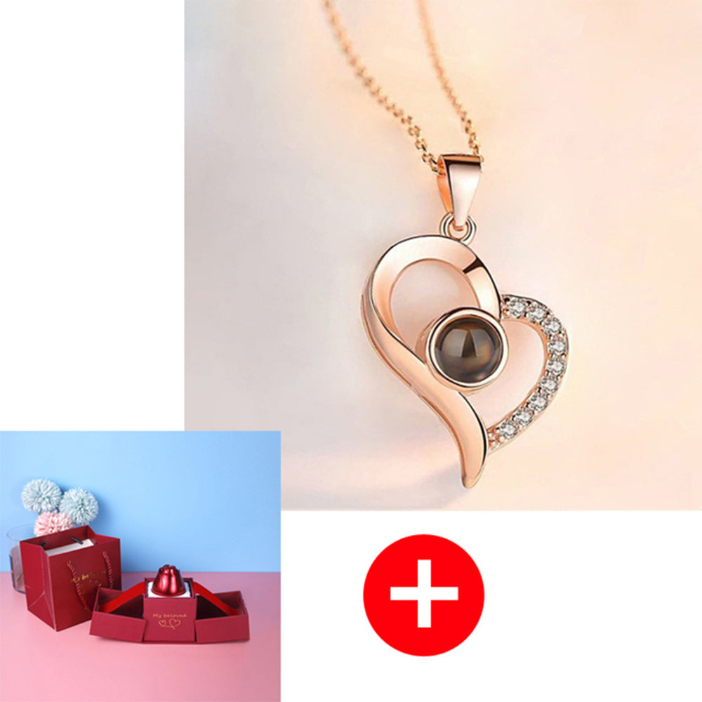 Cadeaux de Saint-Valentin en métal, boîte à bijoux, collier pour mariage, cadeaux de collier pour petite amie.